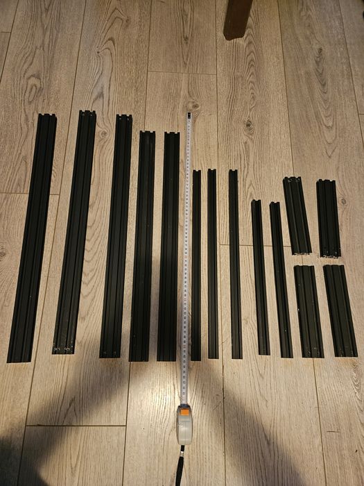 Set profile aluminiu negre 20x40 / 20x20 – diverse lungimi