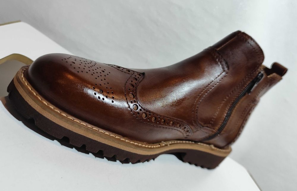Ghete chelsea 40.5 41 brogue Lavoratione Artigianale piele naturala
