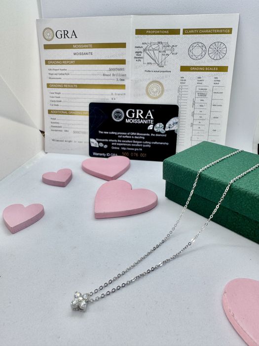 Сребърно колие с мойсанит (диамант) 1.6 карата