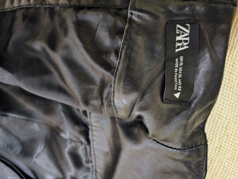 Страхотна рокля от естествена кожа ZARA, размер XL