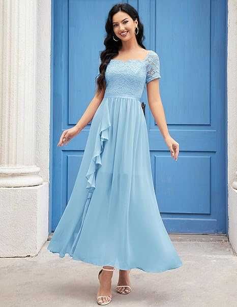 Елегантна дамска рокля Wedtrend, размер S, дълга дантелена рокля