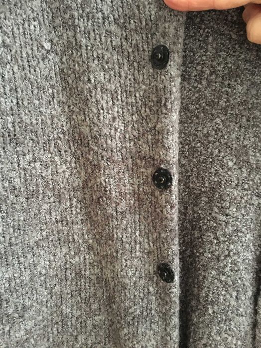 Дамско манто,марка H&M, букле, сив меланж, спортно-елегантно, размер L