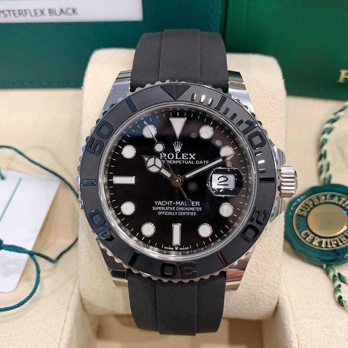 Rolex yacht-master 42mm сребро / гума