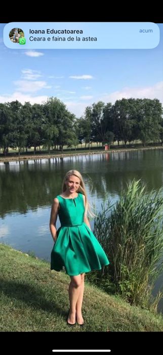 Rochita superba verde cu buzunare