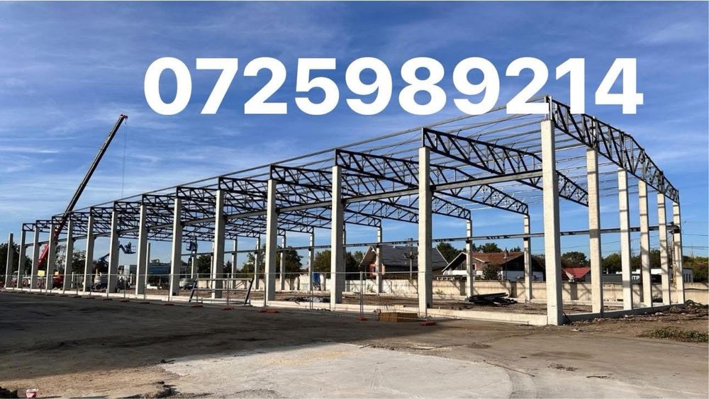 Hala metalica pe ziduri de beton