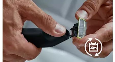 Триммер для бороды и усов Philips OneBlade QP1424/10, черный