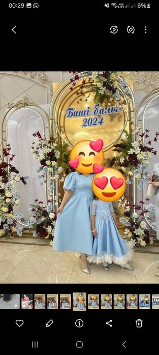 Платья голубого цветы.Одевала 1раз