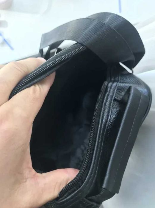 Стилна мъжка чанта през рамо, кожена чанта за неща чанта с 5 отделения