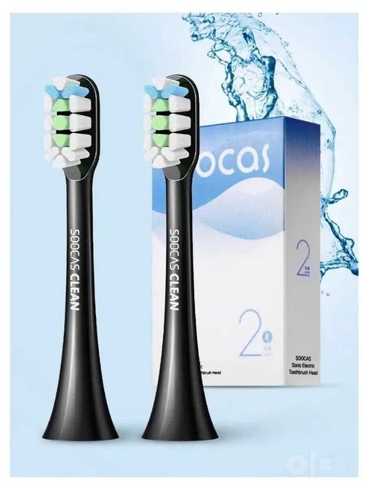 Сменные насадки для зубной щетки Soocas V1/X1/X3/X3U/X5 (2 шт), чёрный