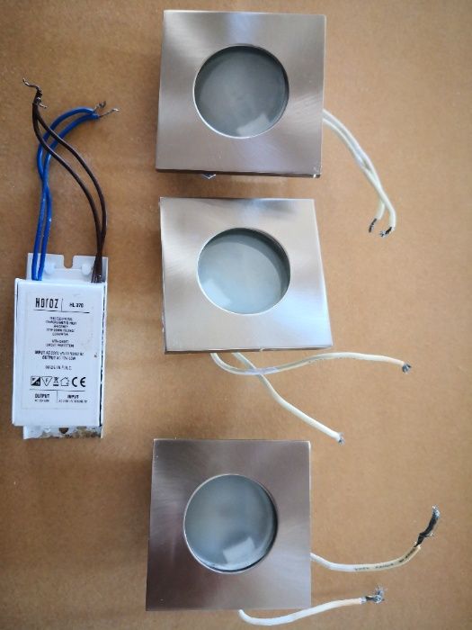 3 spoturi incastrabile din inox mat