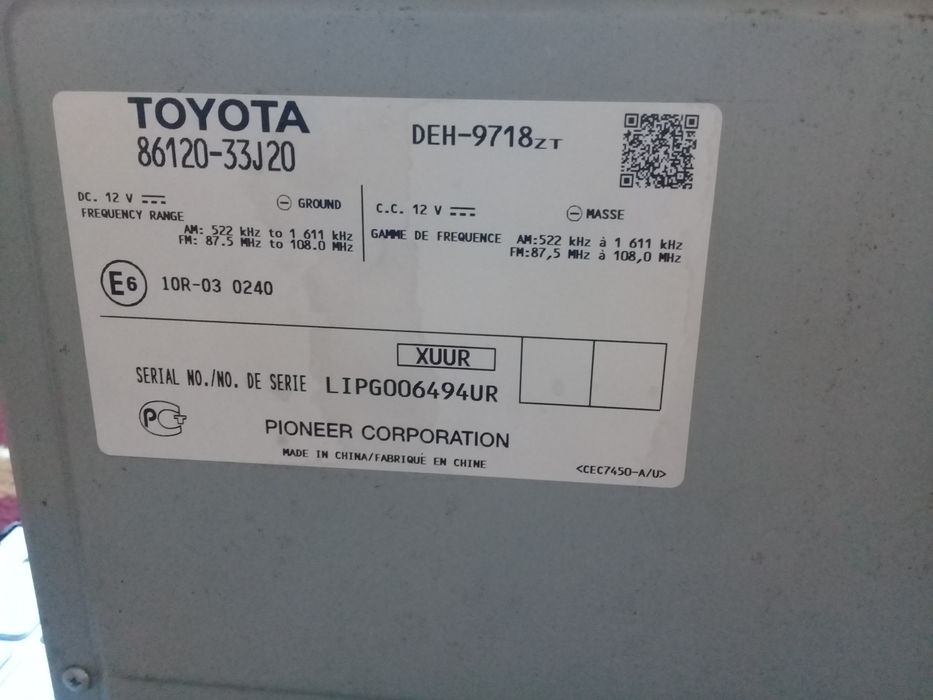 Toyota original magnitafon