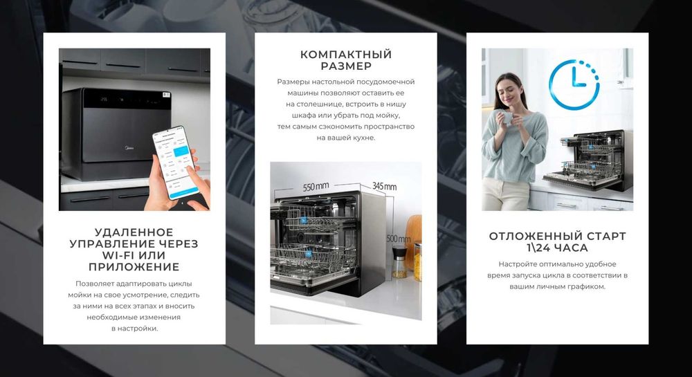 Посудомоечная машина настольная MIDEA MDWT-527TFG
