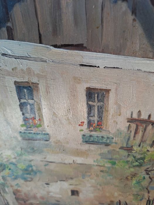 tablou pictura pe pfl semnat Egon Chabert 51/61 cm