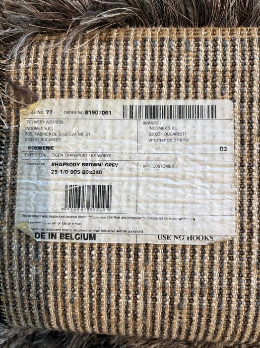 Carpete Rhapsody Brown/Grey, lână, Belgia– 80 × 240 cm