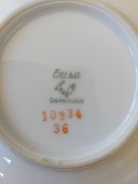 Căni, farfurioare și zaharniță porțelan vechi cehoslovac