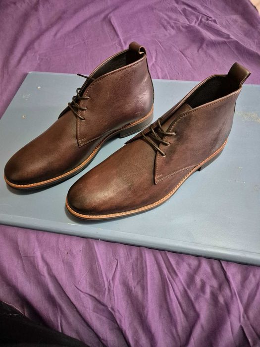 VANDUTE !  Ghete barbatesti, Omnio Atelier, piele naturala, noi, 46