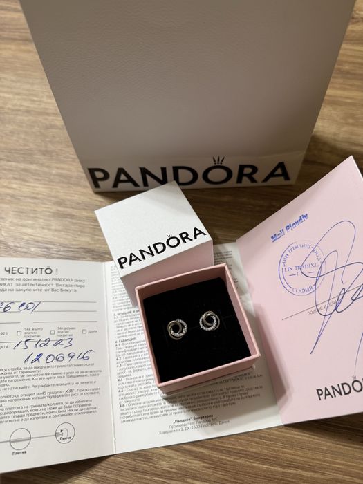 Pandora Обеци “Бъди до мен” -  Нови със сертификат!