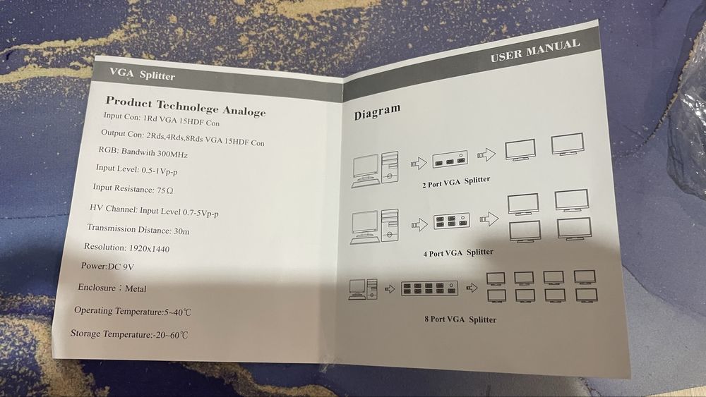 Видеоразделитель VGA 1 на 4