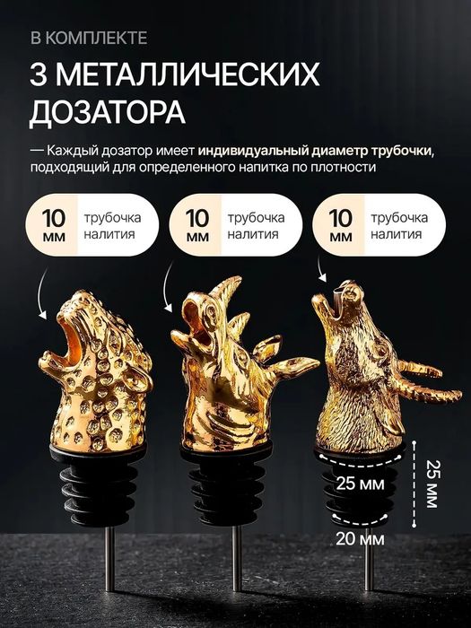 Комплект невероятно красивых дозаторов для бутылок