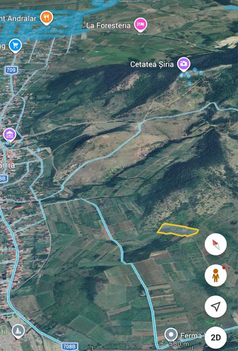 Șiria teren extravilan pe deal