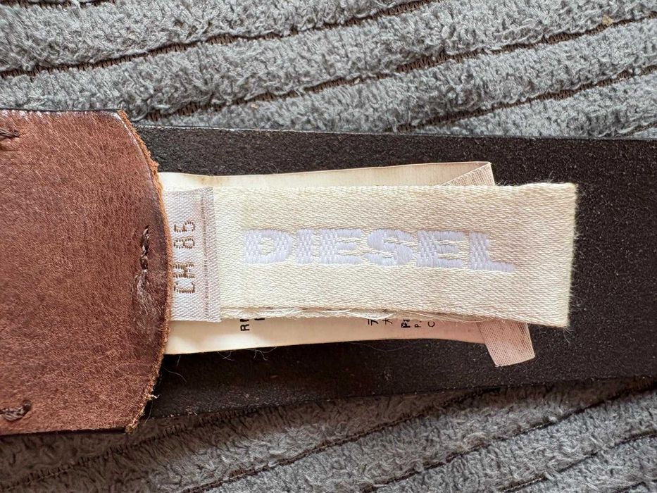 Чисто нов мъжки колан от естествена кожа Diesel с 3D катарама