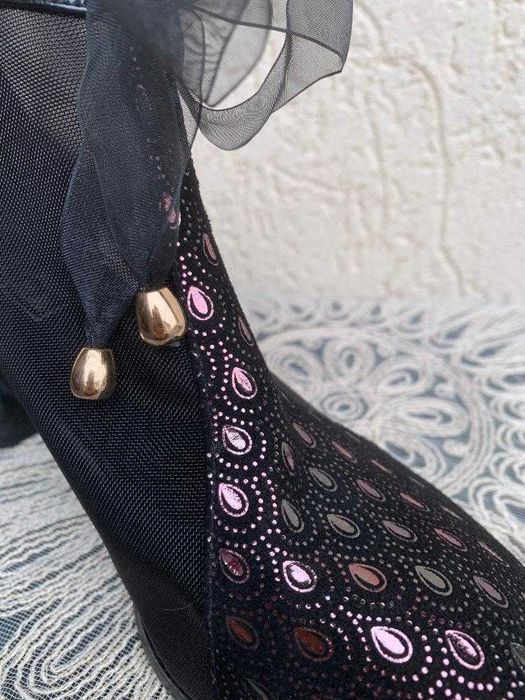 Ghete/sandale dama, noi, piele si plasa, pentru primavara/vara, 37