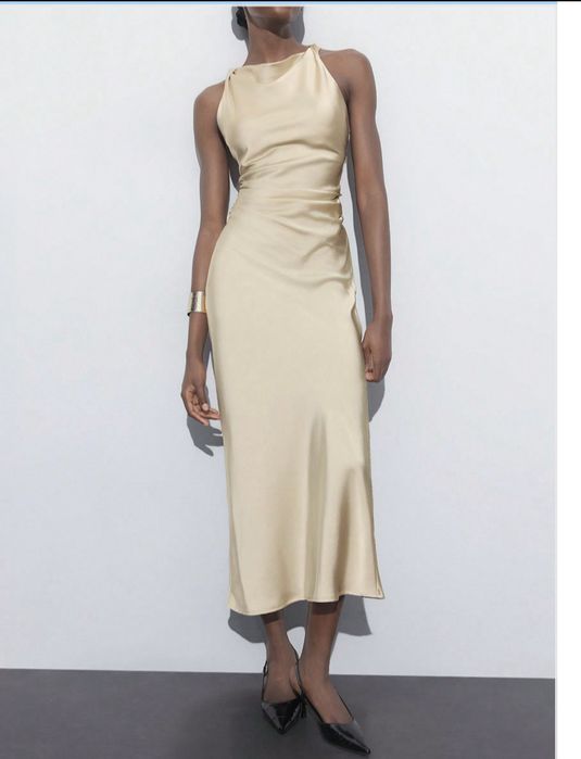 нова,дълга рокля, сатен , официална тоалет