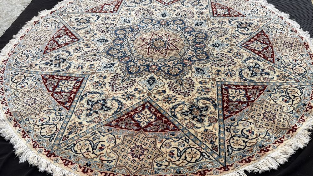 Ръчно Тъкан Оригинален Персийски Коприна и ВълнаКилим (Nain)