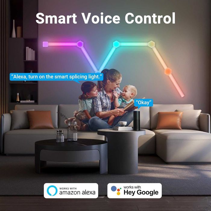 Умни LED стенни осветителни тела за гейминг, RGBIC LED светлинни ленти 3D