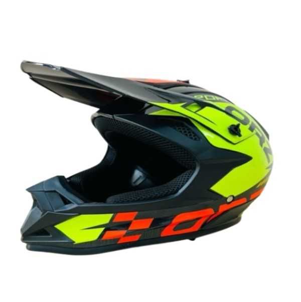 Кросова каска, За мотор, Велосипед, S, M и L размер, Черно с оранжево