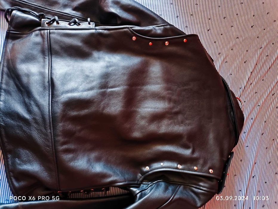 Geaca moto/rock piele naturala | Baieti | Fermoar si curea