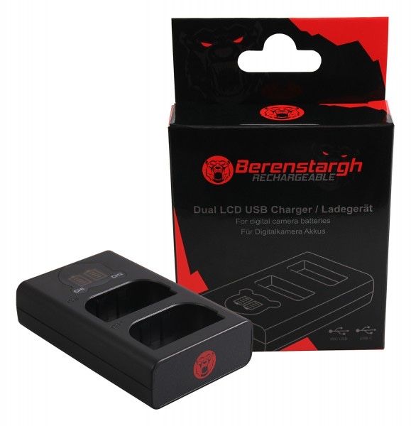 Încărcător USB Berenstargh cu LCD dublu pentru Canon LP-E6 5D 60D 60Da 6D 7D EOS-70D