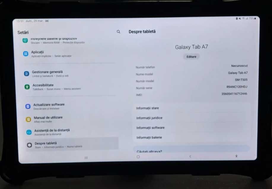 Tableta Samsung Galaxy Tab A7, Octa-Core, 10.4, 3GB RAM, 32GB 4G Gri