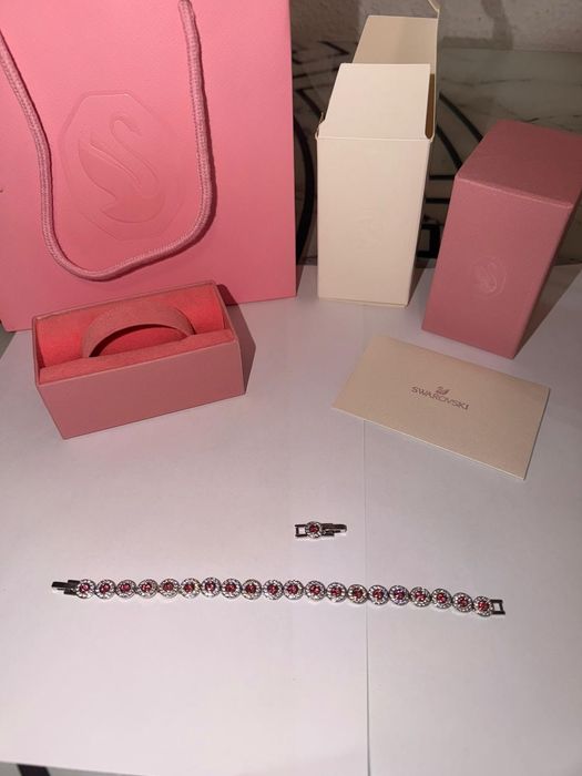 Brățară Swarowski, culoare roz