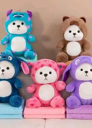 Мишки метровые и с пледом