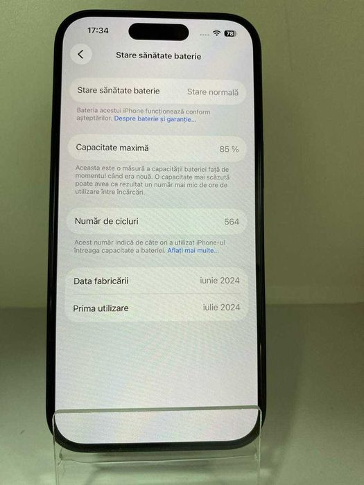 Telefon Apple iPhone 15 128 GB Black - Cod 127323