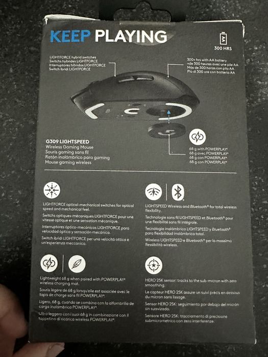 Mouse gaming wireless Logitech G309 LightSpeed Hero 25K DPI, Negru