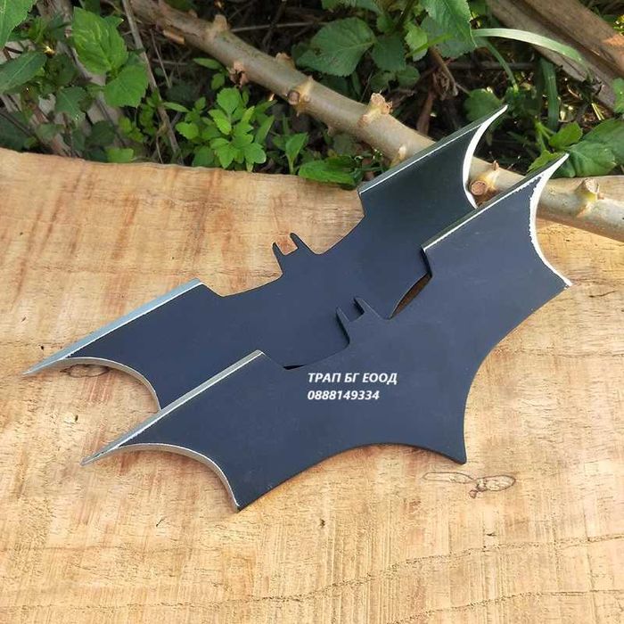 Шурикени за хвърляне Батман Batman 20 см Звездички Два броя с калъф
