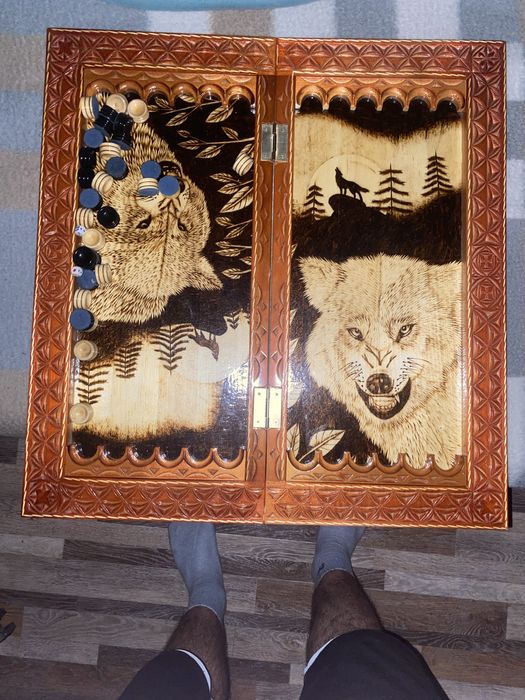 Нарды-шашки из дерева