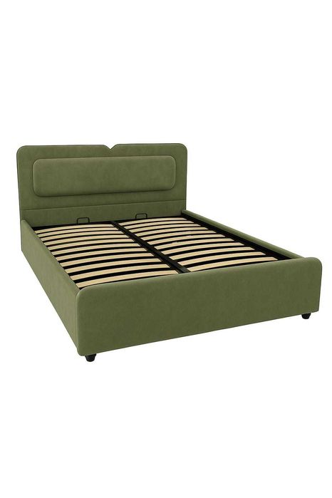 Pat tapitat cu lada de depozitare