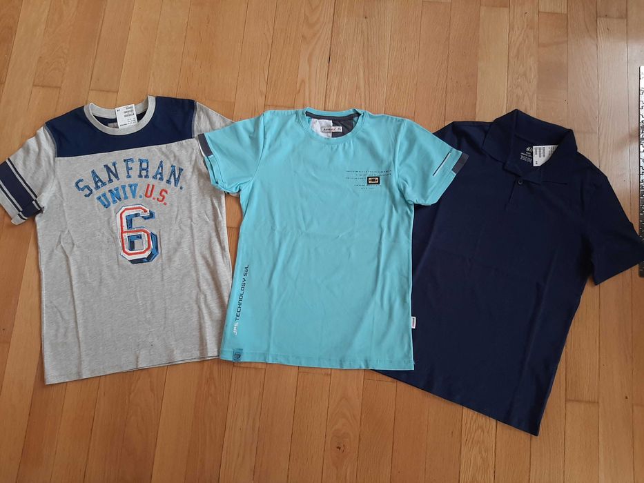 НОВ къс панталон H&M, нови блузки H&M и яке Kipsta за 12г. момче.