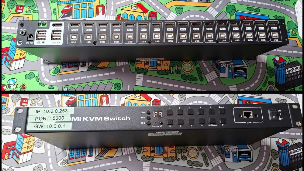 TeSmart KVM Switch 16 porturi HDMI 4K - control IP/LAN - rack mount