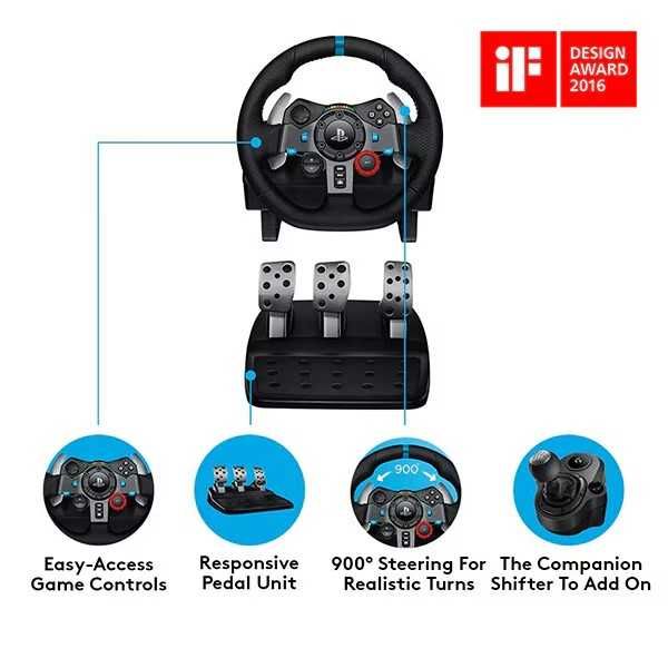 Volan Logitech Driving Force G29 + Pedalier + Scaun Cockpit Playseat