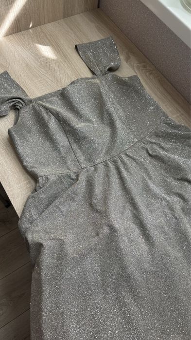 Вечернее платье серебро