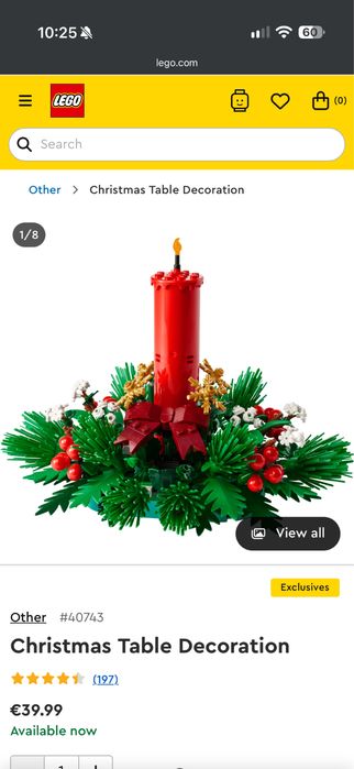 Lego 40743 коледен венец и свещник с допълнително ОСВЕТЛЕНИЕ