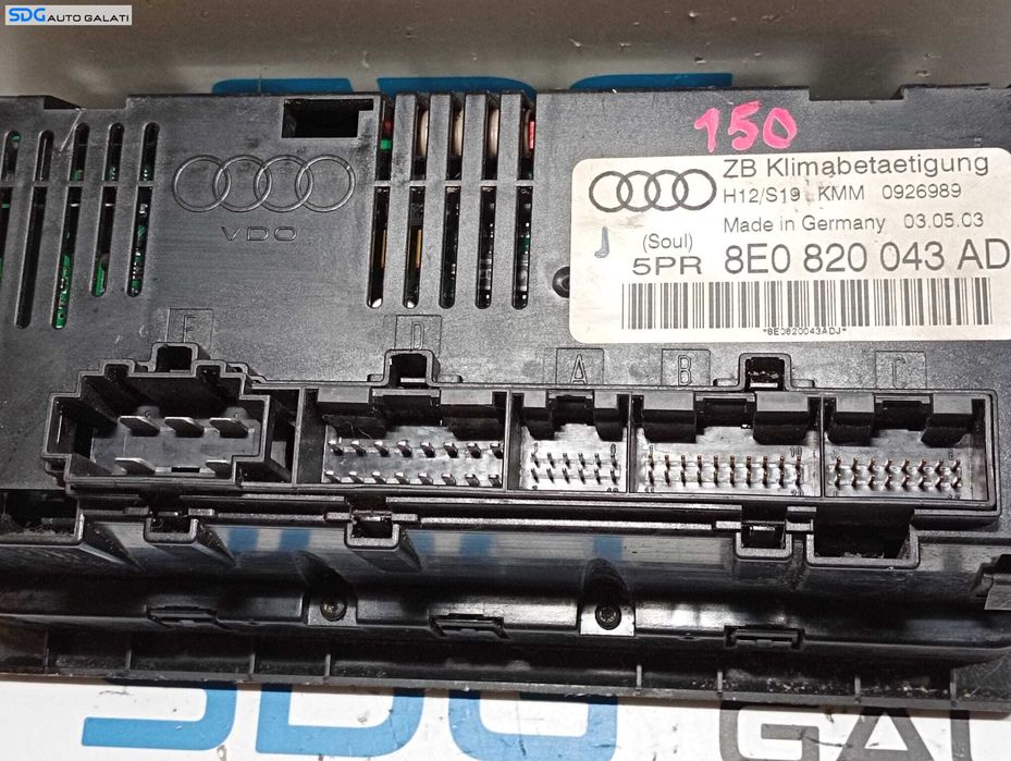 Climatronic Panou Comanda AC Aer Conditionat Clima Audi A4 B6 2001 - 2005 Cod 8E0820043AD [M7813]