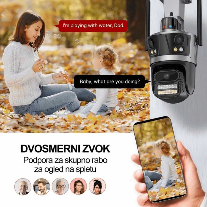 iCSee 12МР- Тройна външна WiFi камера 3 Обектива 12 мегапиксела