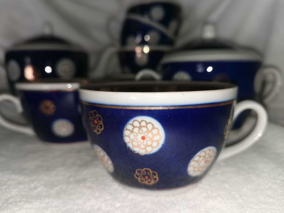 Синий сервиз с позолотой СССР