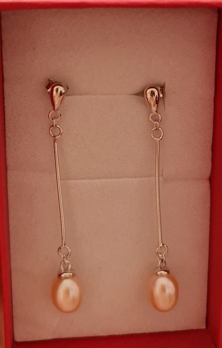 Сребърен комплект от естествени перли