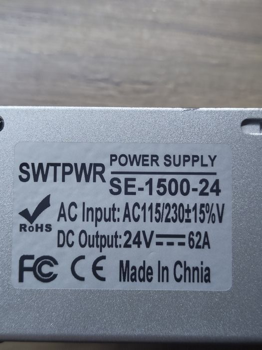 Мощно импулсивно захранване 24V 1500W 62.5amh